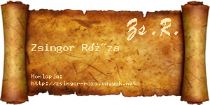 Zsingor Róza névjegykártya